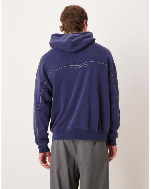 Abercrombie & Fitch Blue Essential Hoodie With Western Detail for men