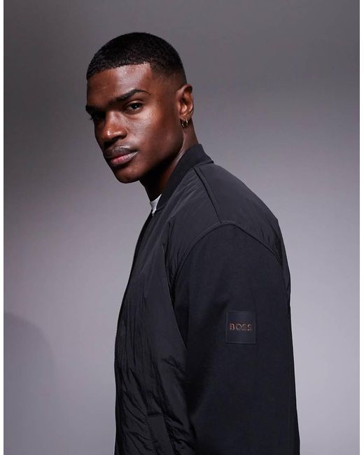 Boss Blue Smartcore Zip Through Bomber Jacket for men