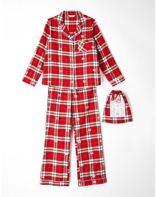 Boux Avenue Red Fleece Long Sleeve & Trouser Pj Set
