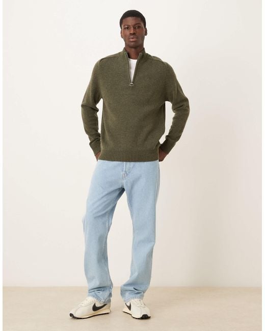 Barbour Green Grangetown Half-zip Knitted Jumper for men