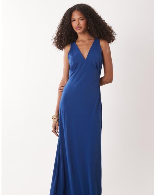 Jdy Blue V-neck Maxi Dress
