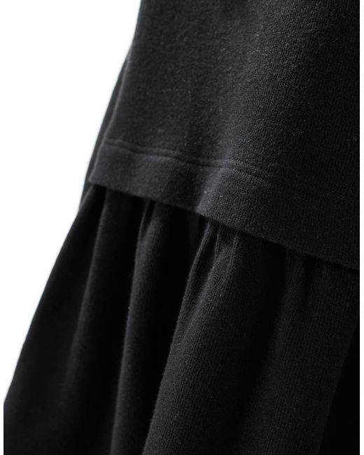 Robe babydoll brossée ultra douce Miss Selfridge en coloris Black