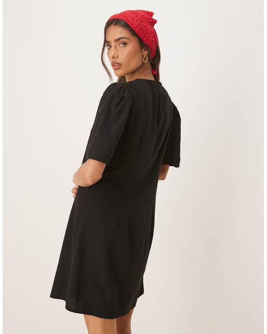 Jdy Natural Linen Mix Mini Shirt Dress