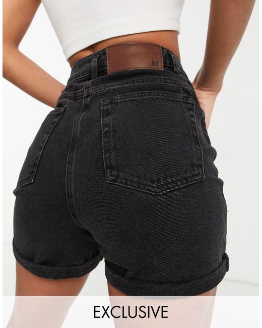 Reclaimed (vintage) Inspired The 77 Mom Short in Black - Lyst