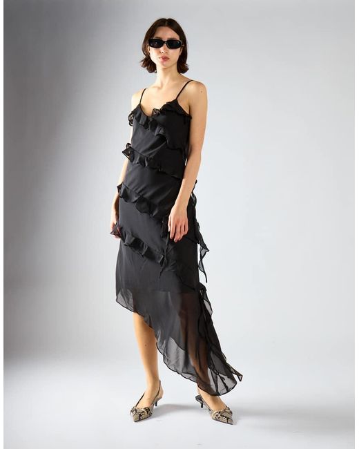 Collective The Label Black Waterfall Ruffle Maxi-Dress
