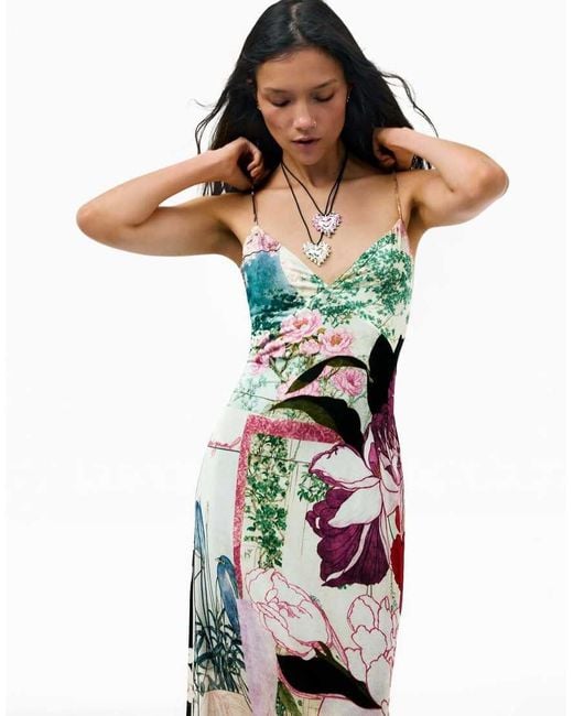 Desigual White Printed Strappy Dress