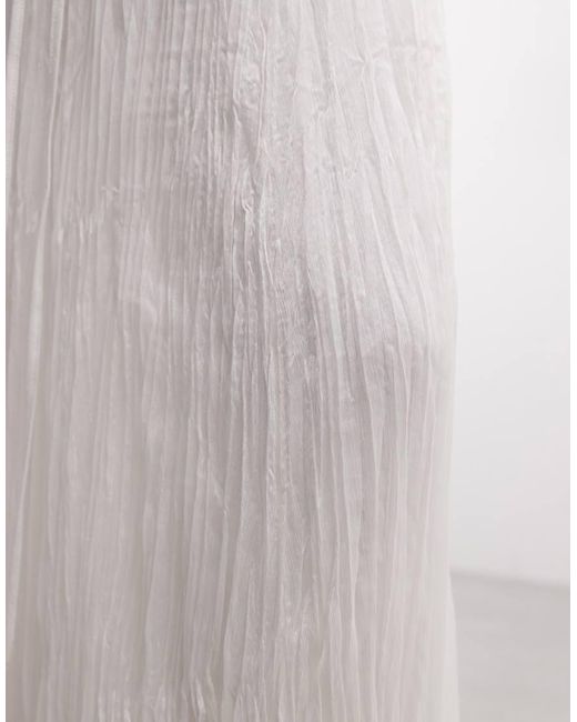 Weekday White Sheer Crinkle Double Lined Maxi Skirt