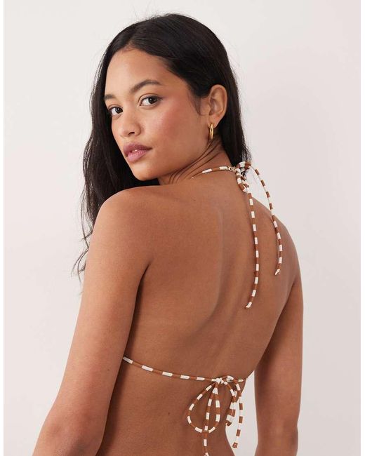 Free Society Brown Triangle Bikini Top
