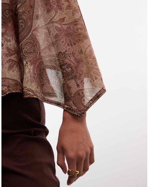 Reclaimed Vintage Brown Poncho Top