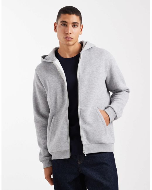 ASOS – basic-kapuzenjacke in Gray für Herren