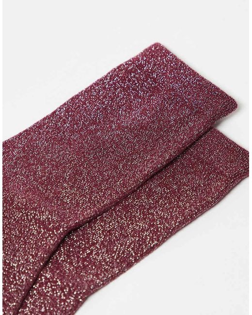 JJXX Brown 2 Pack Glitter Socks