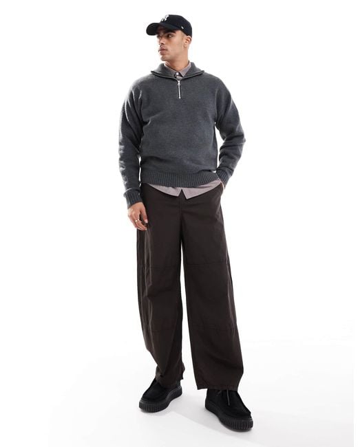 Pull en maille duveteuse à demi fermeture éclair - foncé Jack & Jones pour homme en coloris Gray