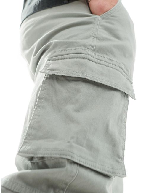 Pantaloni slim cargo salvia chiaro con fondo elasticizzato di Only & Sons in Blue da Uomo