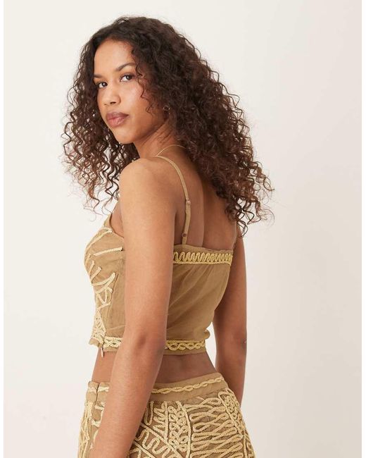 ASOS Green Thread Detail Cami Top (part Of A Set)