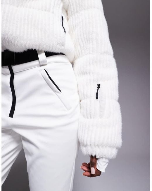 ASOS 4505 Ski & Snow Blue Asos 4505 Ski Soft Shell And Faux-fur Belted Slim Kick Ski Suit