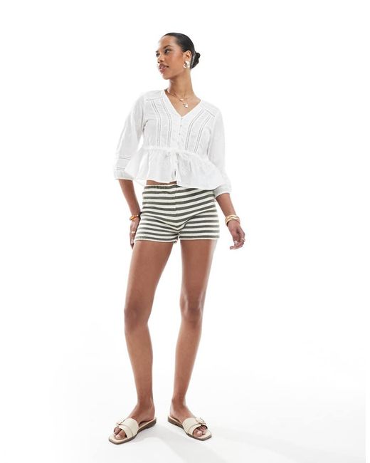 ONLY White Crochet Detail Blouse