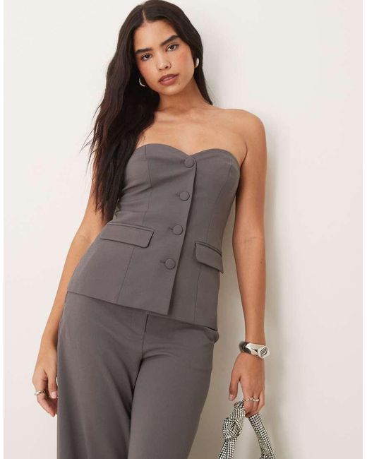 Y.A.S Elegante Bandeau-Top in het Gray