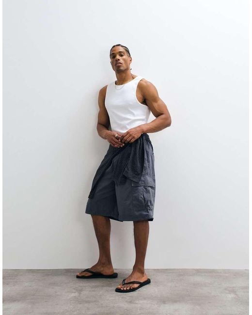 Carhartt Mandler Extra-Loose Cargoshort in het Blue voor heren