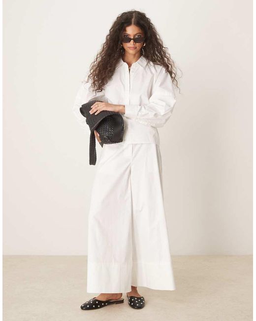 ASOS Ruimvallend Overhemd Met Overdreven Mouwen in het White