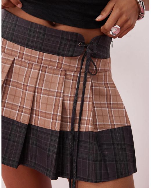 Collusion Gray Pleated Micro Skirt