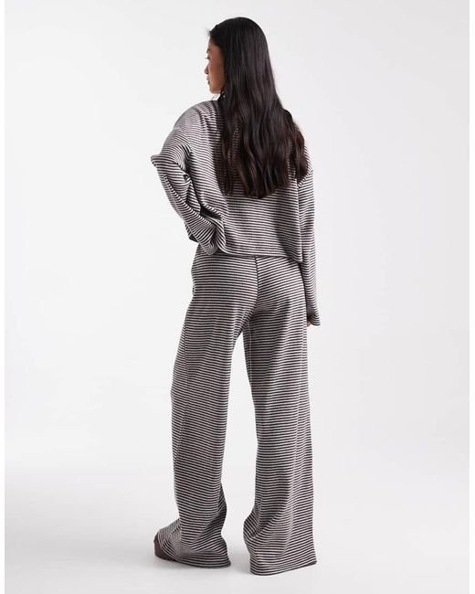 Miss Selfridge Gray Striped Pants - Part Of A Set
