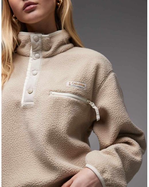 Columbia Natural Helvetia Ii Cropped Half Snap Fleece
