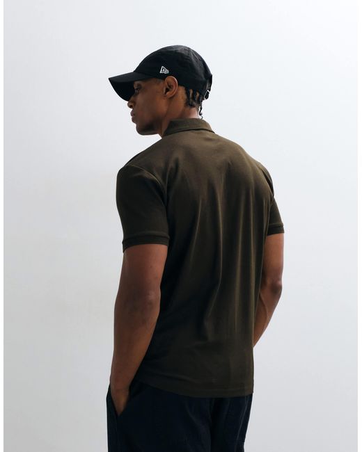 SELECTED Black Half Zip Polo for men