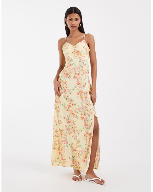 Vero Moda Natural Ruched Bust Detail Cami Midi Dress