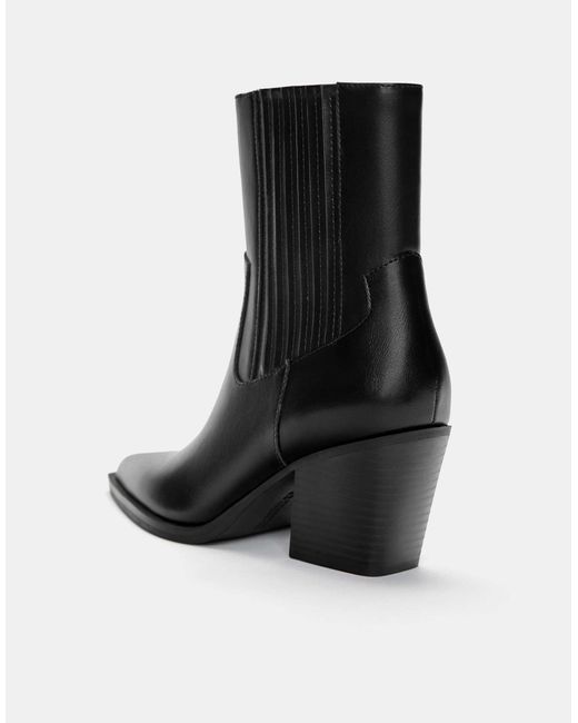 Pull&Bear Black – cowboy-stiefeletten