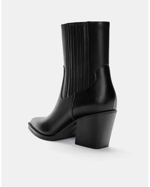 Pull&Bear Black – cowboy-stiefeletten