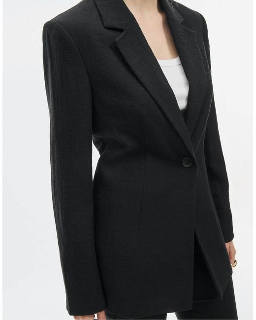 Stradivarius Blue Fitted Rustic Blazer