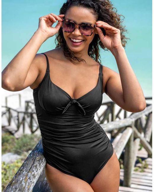 Pour Moi Black St Kitts Underwired Non-Padded Swimsuit