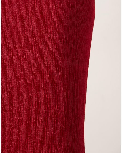 Pretty Lavish Red Evalina Crinkle Maxi Skirt Co-ord