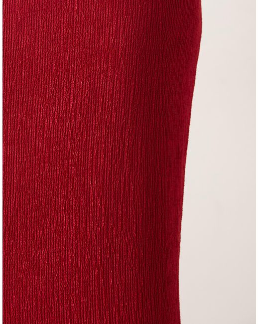 Evalina - jupe d'ensemble longue effet froissé Pretty Lavish en coloris Red