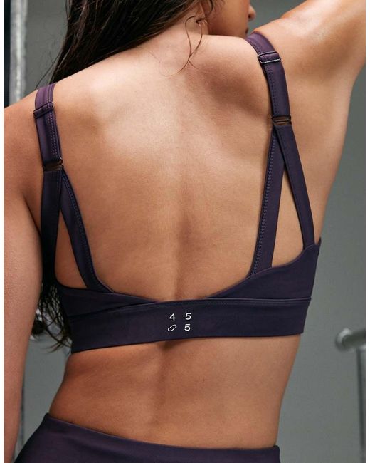 4505 Gray Icon Active Medium Support Sports Bra With Removable Padding And Adjustable Straps