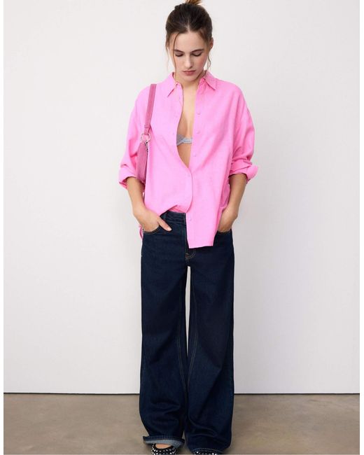 Stradivarius Pink – fließendes hemd