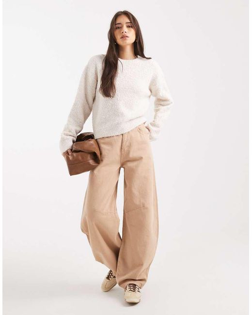 Miss Selfridge White Boucle Slouchy Sweater