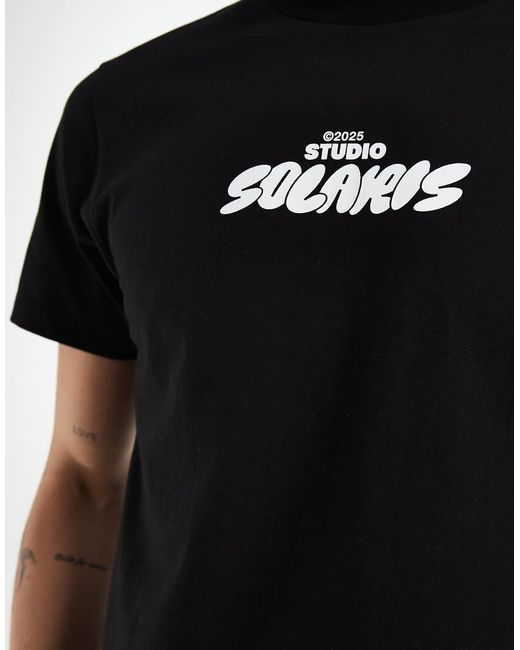 ASOS Black T-shirt With Text Graphic for men