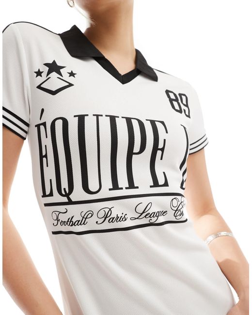 Robe longue à manches courtes avec col style maillot Collusion en coloris White
