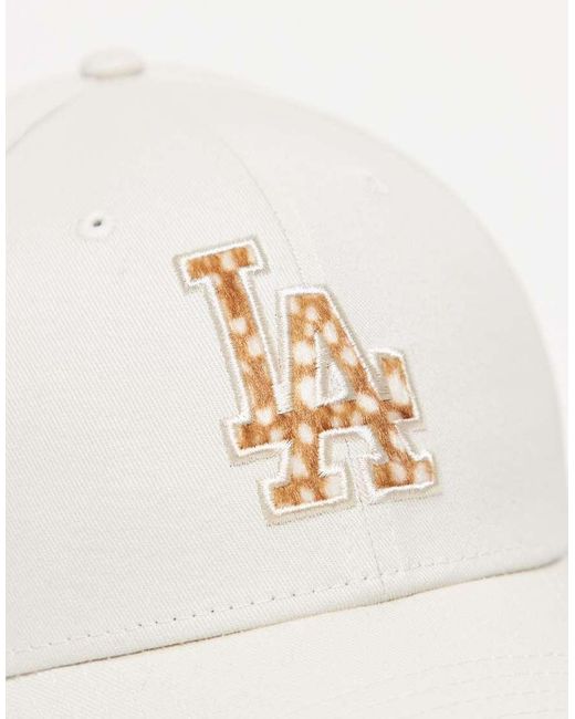 KTZ Natural La Dodgers 9Forty Animal Print Logo Cap