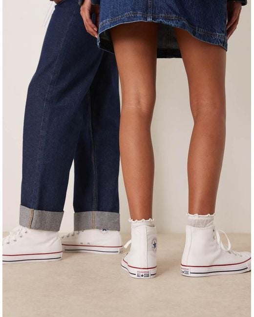 Converse White Chuck Taylor All Star Hi Wide Fit Trainers