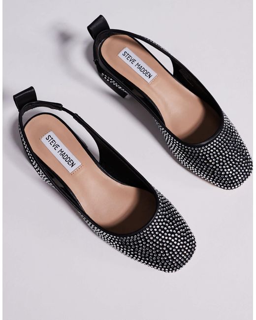 Steve Madden Brown Smitten Rhinestone Embellished Mesh Block Heels
