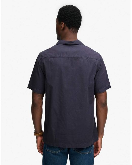 Superdry Blue Cabana Short Sleeve Shirt for men