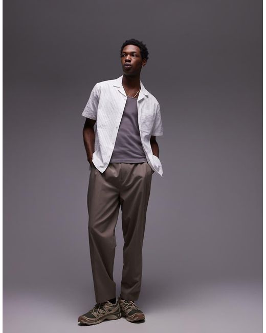 Topman Purple Textured Stripe Shirt for men