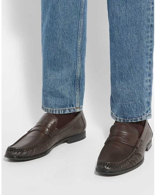 Dune Brown Wide Fit Sammi Wf Loafers for men