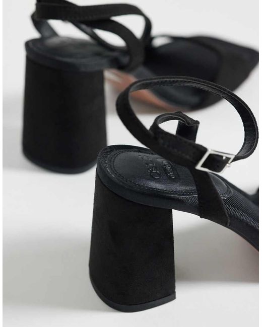 ASOS Black Hotel Barely There Block Heeled Sandals