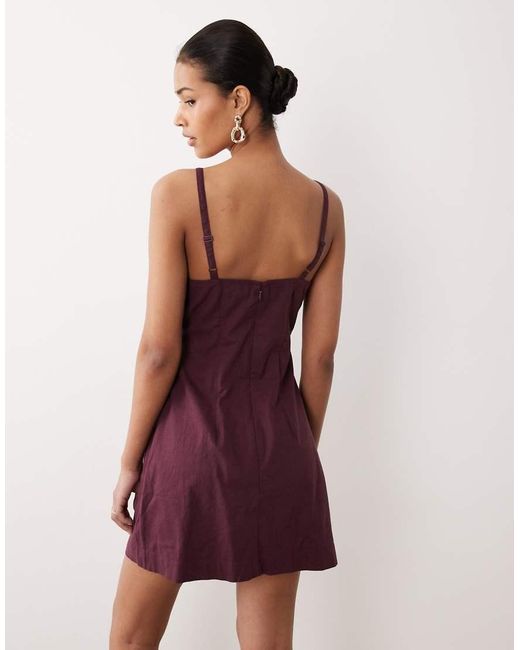 Nobody's Child Purple Kourtney Wrap Front Tie Detail Mini Dress Deep