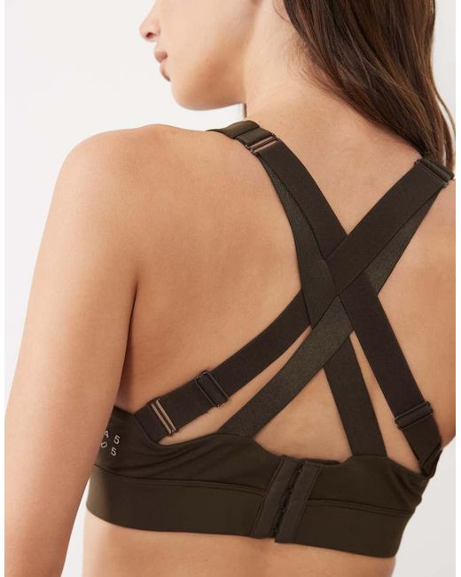4505 Brown Fuller Bust Icon Active High Support Sports Bra With Removable Padding And Adjustable Straps
