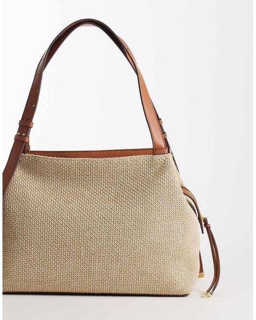 ARMANI EXCHANGE Natural Alice Raffia Shoulder Bag