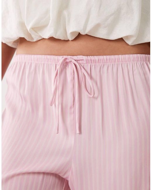 Cotton On Pink Sleep Washed Satin Wide Leg Trousers